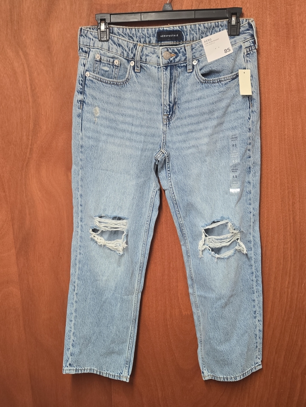 Aeropostale Light Blue Ripped Low rise Baggy Jeans